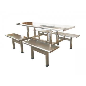 不锈钢连体餐桌椅