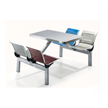 不锈钢连体餐桌椅款式
